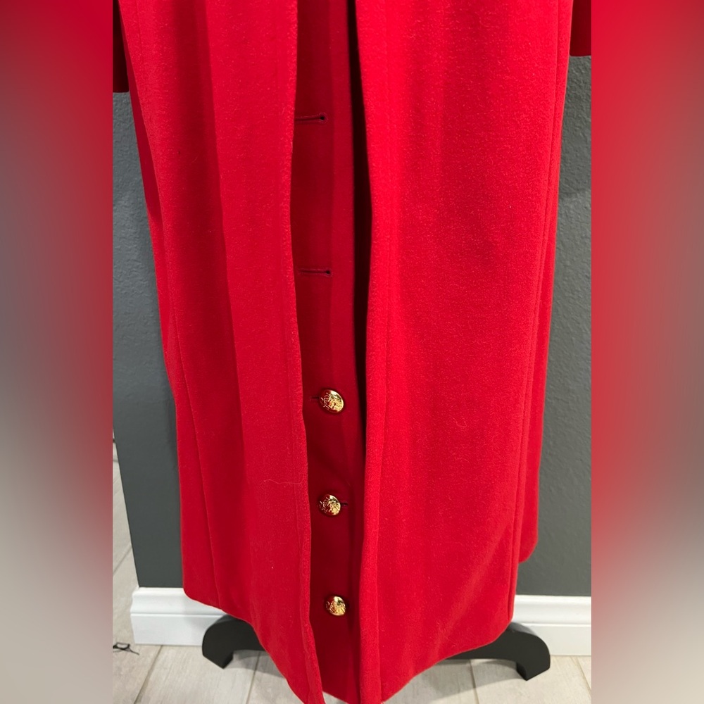 EUC Banana Republic Olivia Palermo Red Wool Military Coat Sz M - Picture 10 of 13